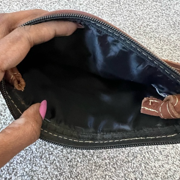 Guatemala Colorful Blue/white/Yellow Floral Woven Leather Strap Crossbody Bag - Picture 8 of 12